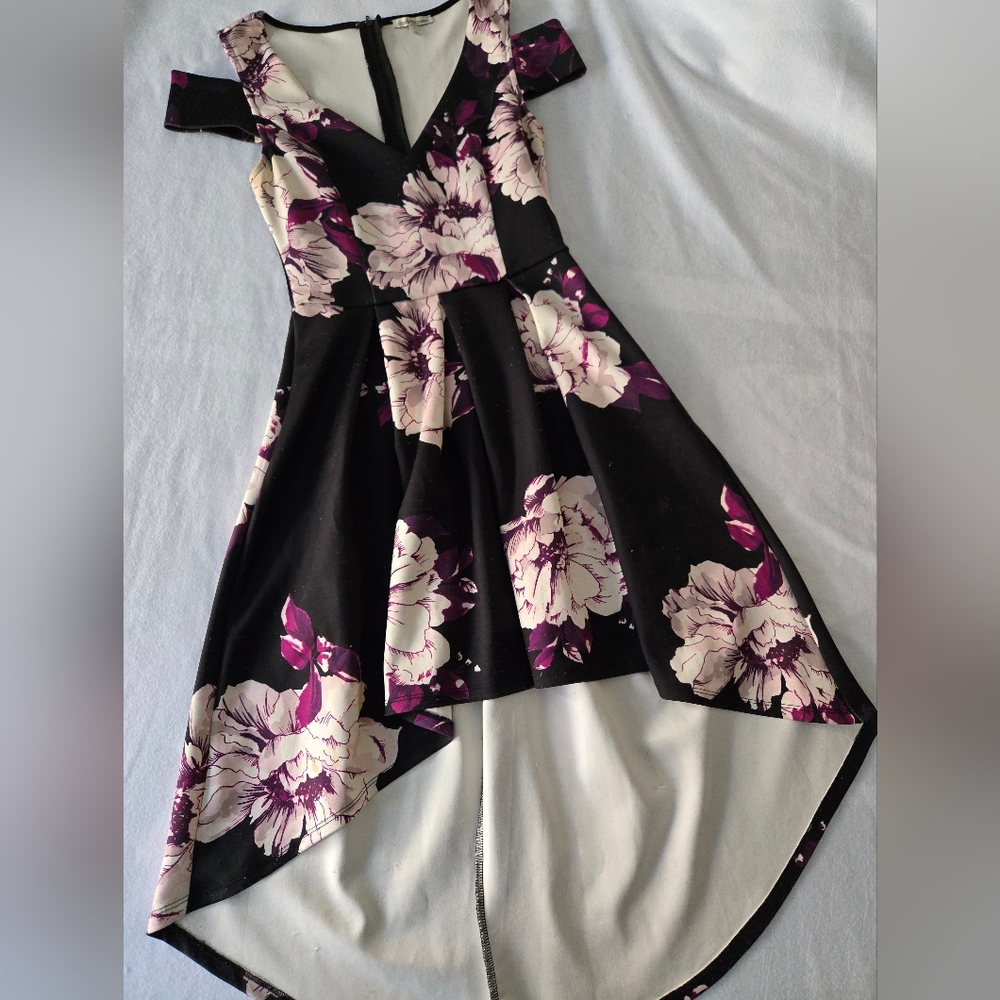 Charlotte Russe - Floral Black and Pink Dress